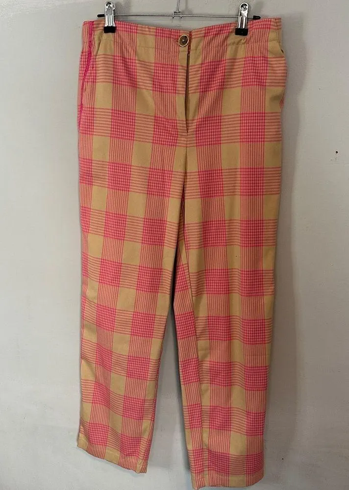 Maeve by Anthropologie Tapered Pink Plaid Pants 8 - Image 3