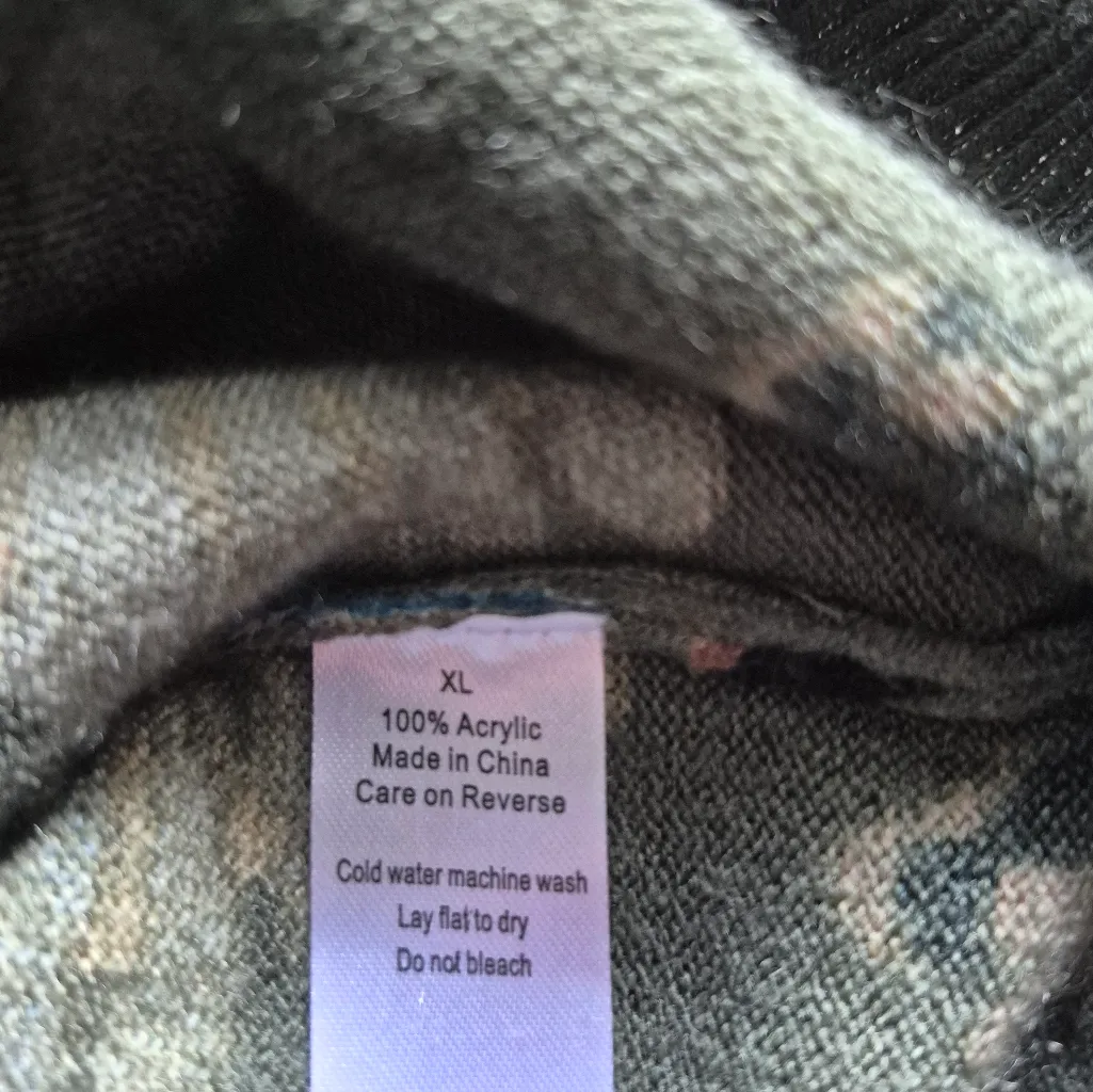 "Til The End" Floral Leopard Print Hoodie Sweatshirt Size XL Green - Image 5