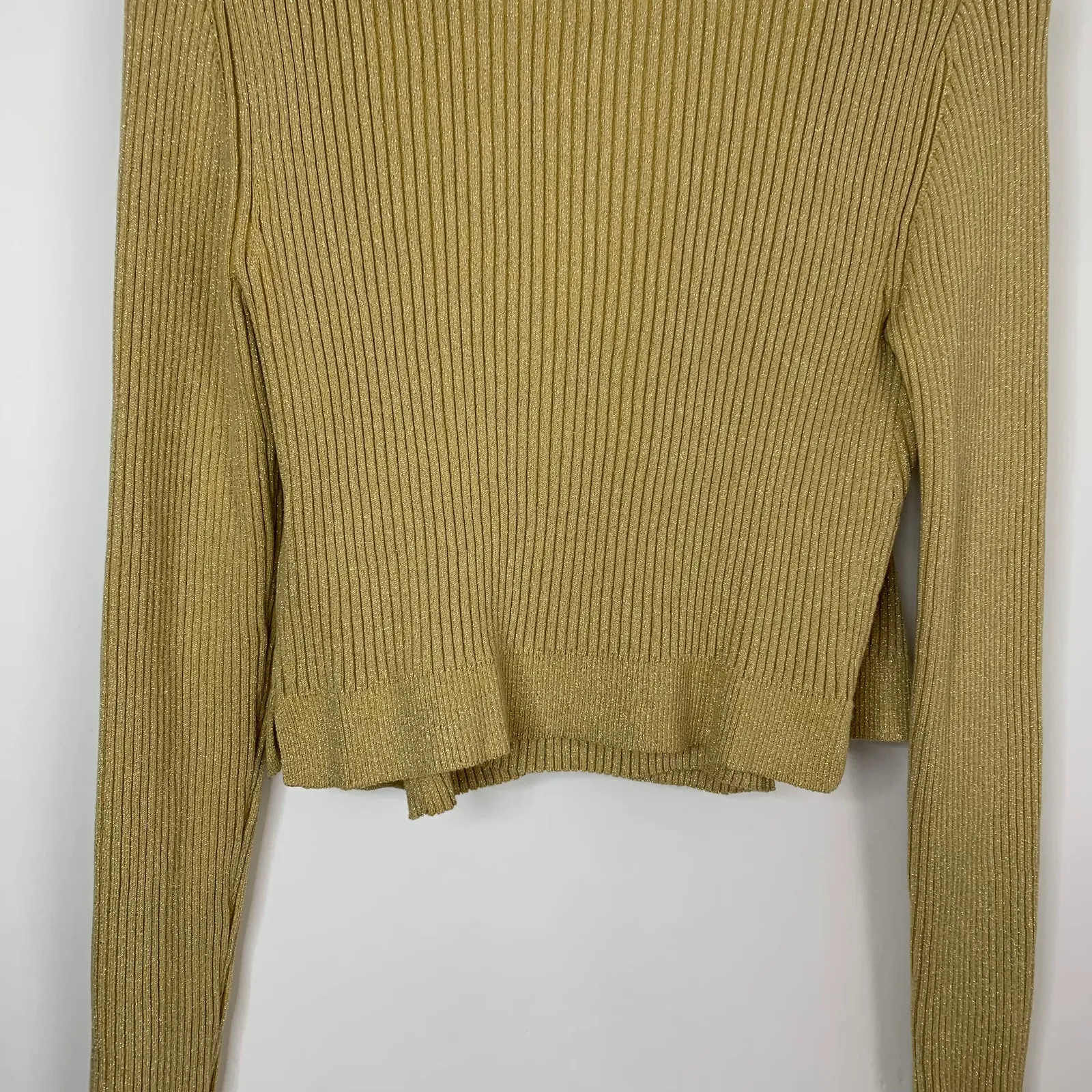 All Saints Tank and Cardigan Lexi Ribbed in Gold Womens Large Two piece - Image 6