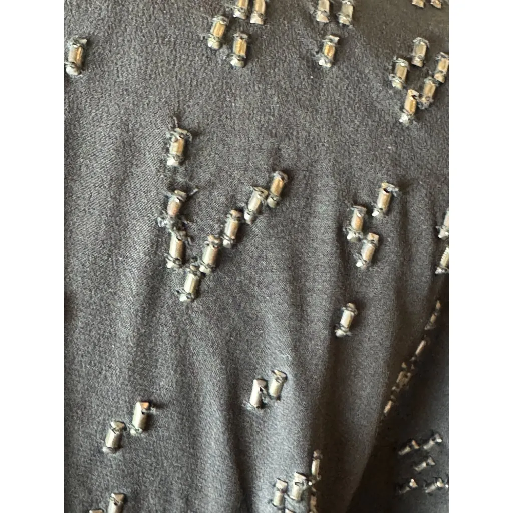 Eileen Fisher Shirt Women XL Black Silk Beaded Top Blouse Whimsigoth Elegant‎ - Image 8