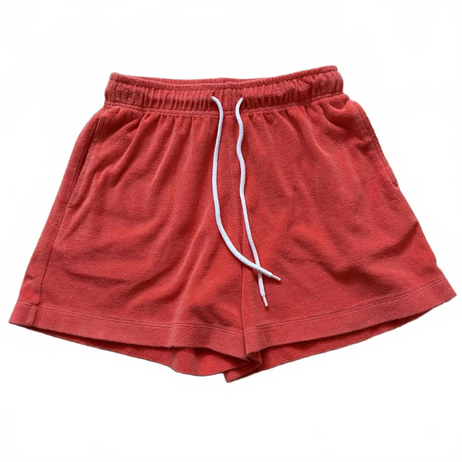 The Frankie Shop Cairo Terry Shorts Cotton-Blend Orange Beach Women's Size Small - Image 3