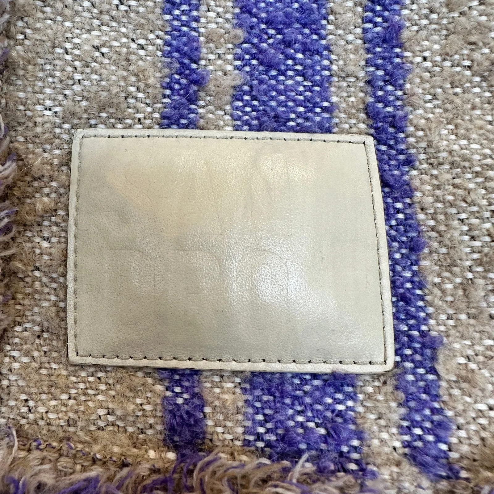 Sandro Purple Stripped Blanket Big Tote Bag Western Vacation Beach 16x13x7 $475 - Image 8