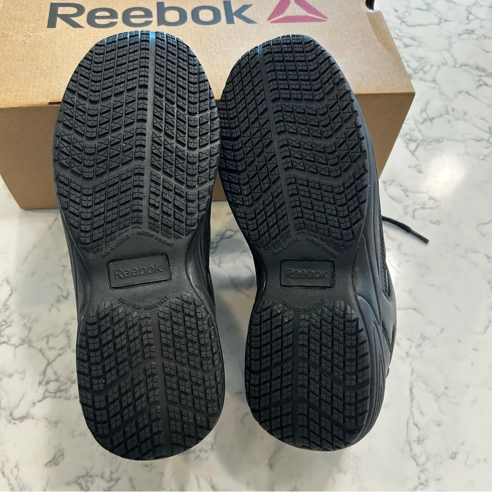 NWT Reebok Black Leather Jorie Street Sport Jogger Oxford Slip Resistant Shoe 10 - Image 7