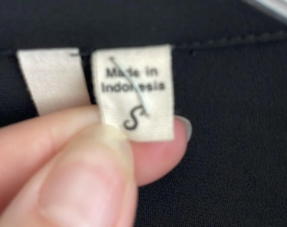 Women’s Black Long Sleeve Collared Swoop Front Blouse - Image 3