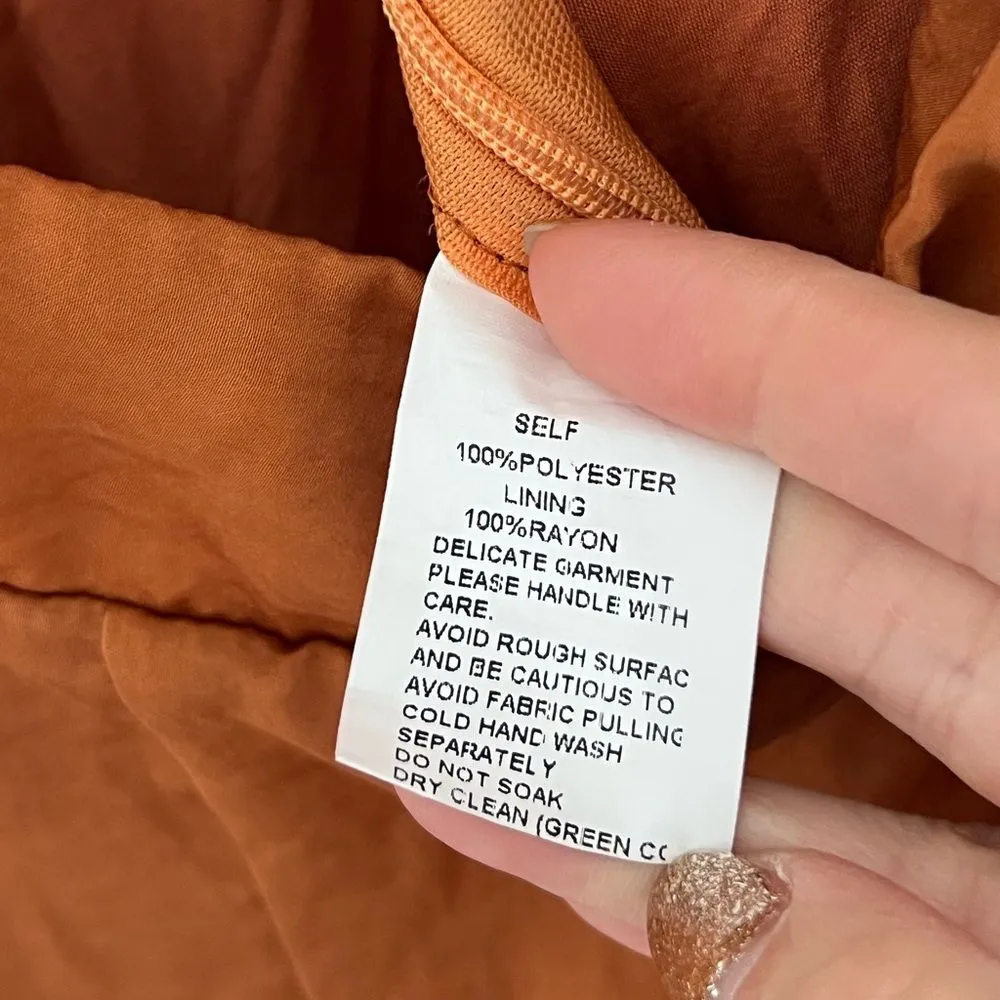 REVOLVE SNDYS Pluto Jumpsuit Rust Orange‎ Wide Leg Size 6 Orange - Image 4