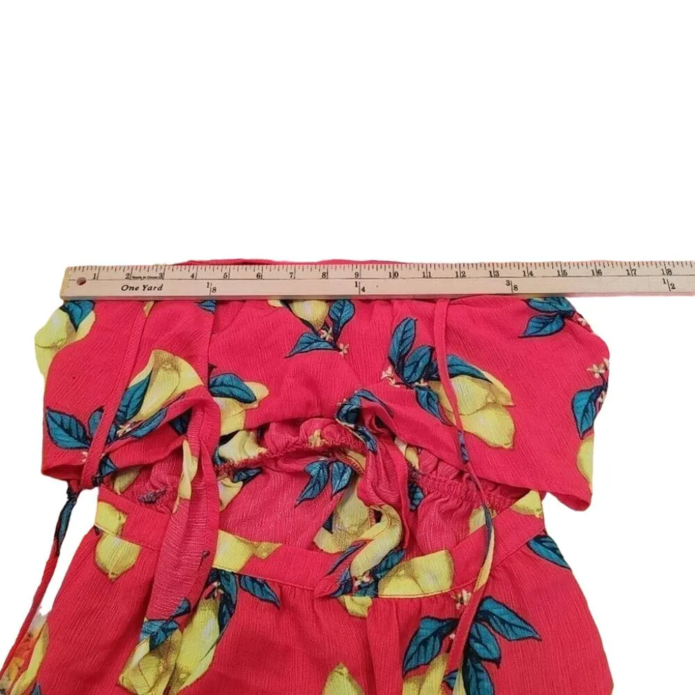Charlotte Russe Red Size Small S Lemon Fruit Dress Beach Vacation Halter Top Bow - Image 4