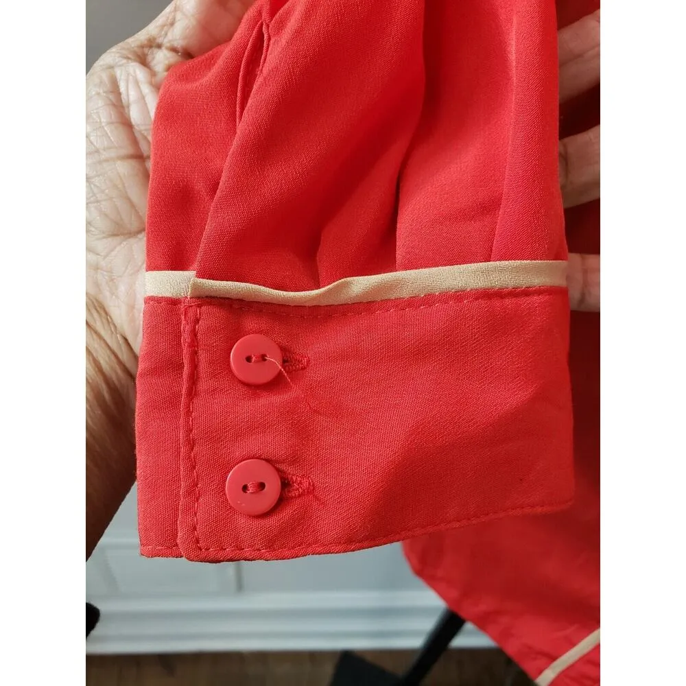 Cooperative  Solid 100% Polyester Collared Long Sleeve Button Down Shirt XS - Image 6