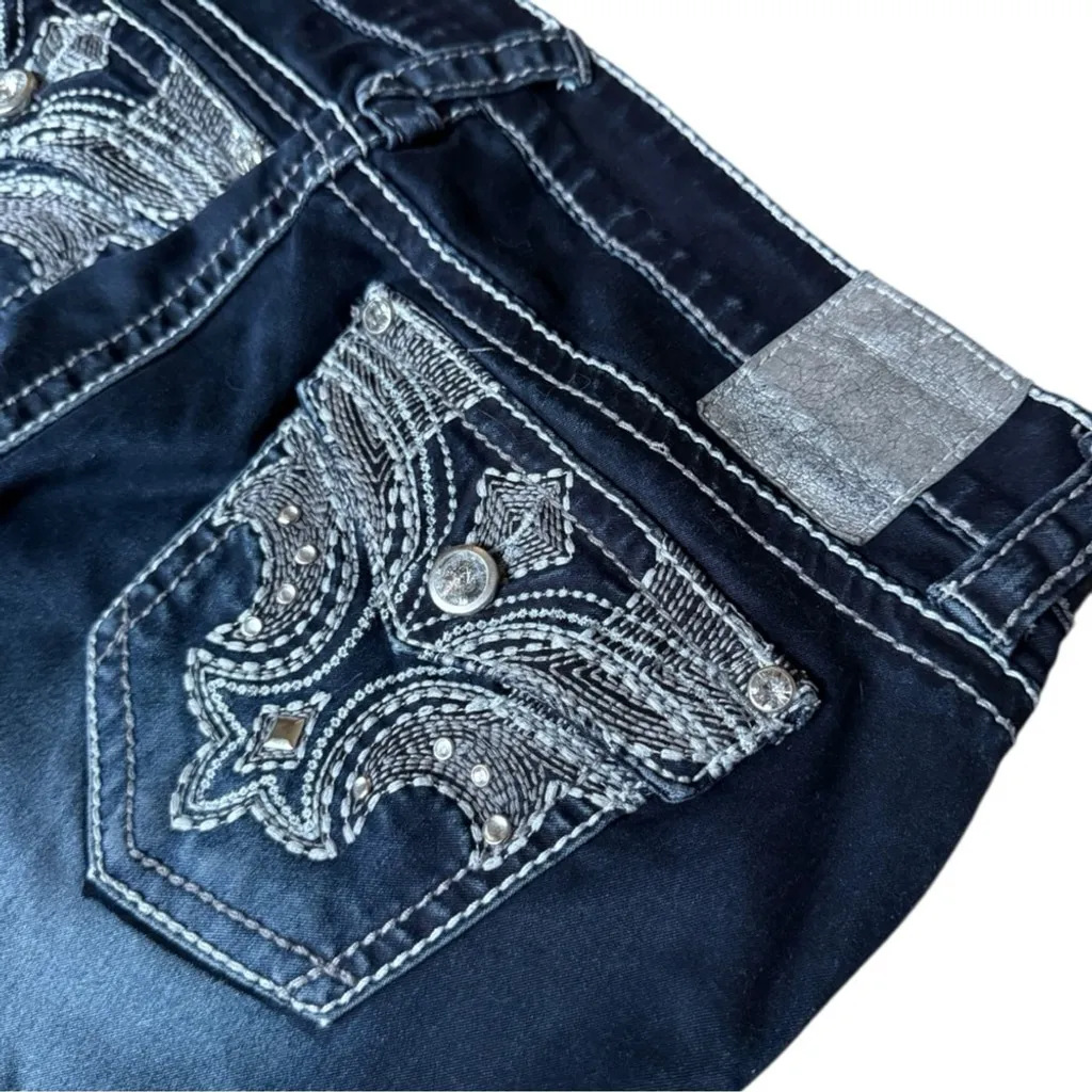 Vintage Y2K Hydraulic Gramercy Low Rise Dark Wash Denim Jeans Size 9/10 - Image 3