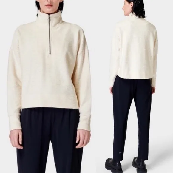 Sweaty Betty Cream Pull Over Size XL - Image 2