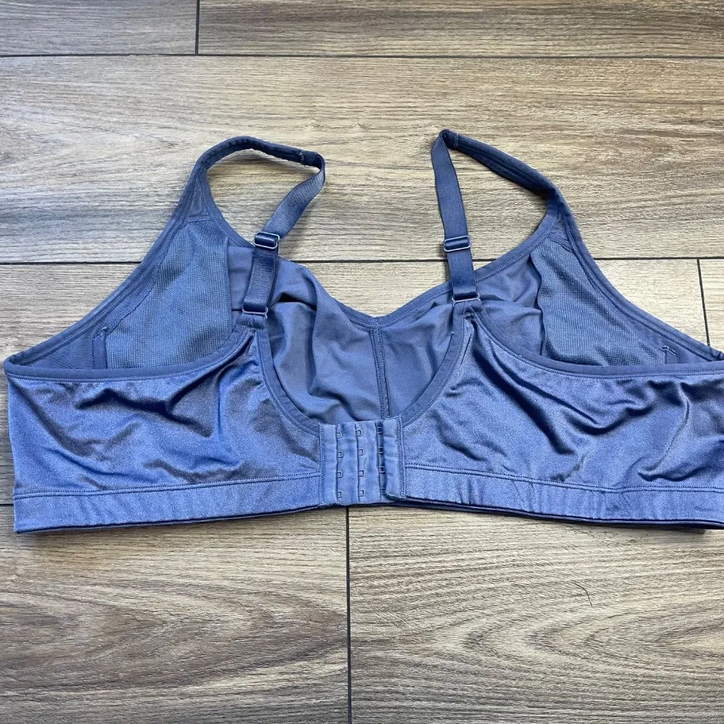 Breezies Wireless Bra Women's Plus Size 48DD Non Padded Blue Floral Mesh Nylon Size undefined - Image 7