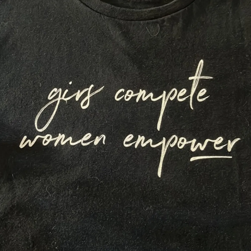 Women's Black Graphic Shirt Girls Compete Women Empower Size Med #4004 - Image 2