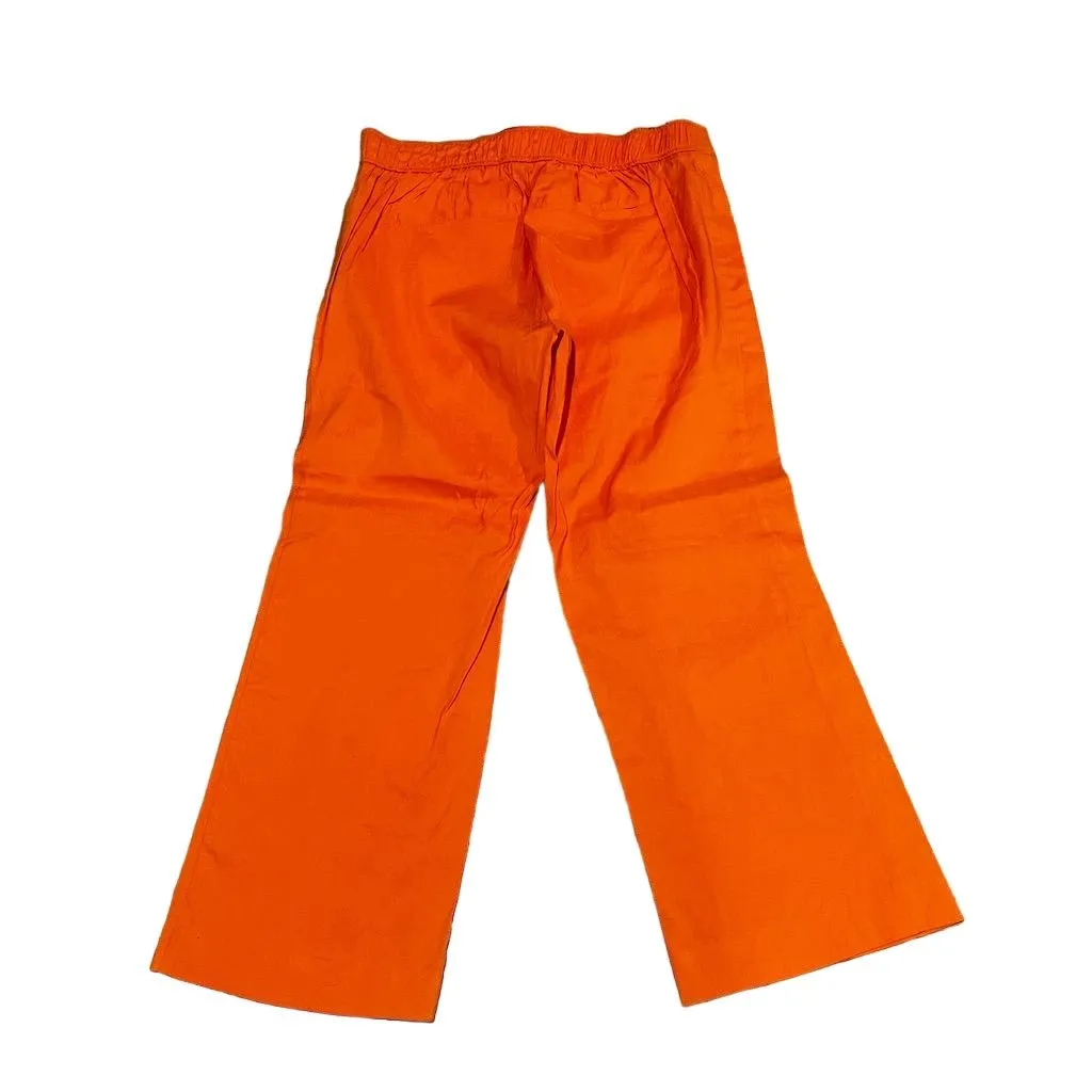 Anthropologie Cartonnier Women's Orange Wide Leg Pants Size S Elastic Waistband - Image 7
