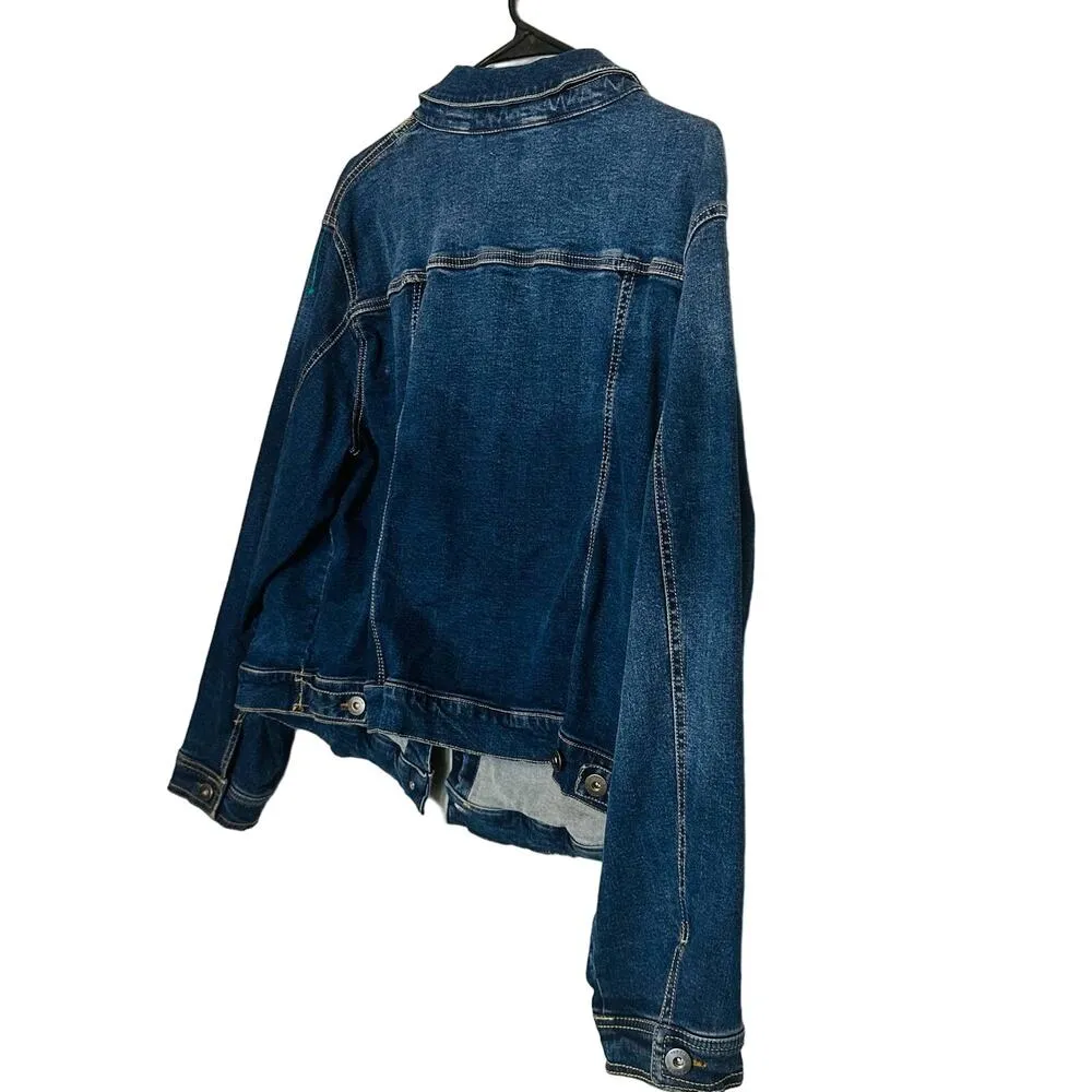 Torrid Denim Medium Distressed Long Sleeves Cotton Jeans Jacket Size 3X - Image 2