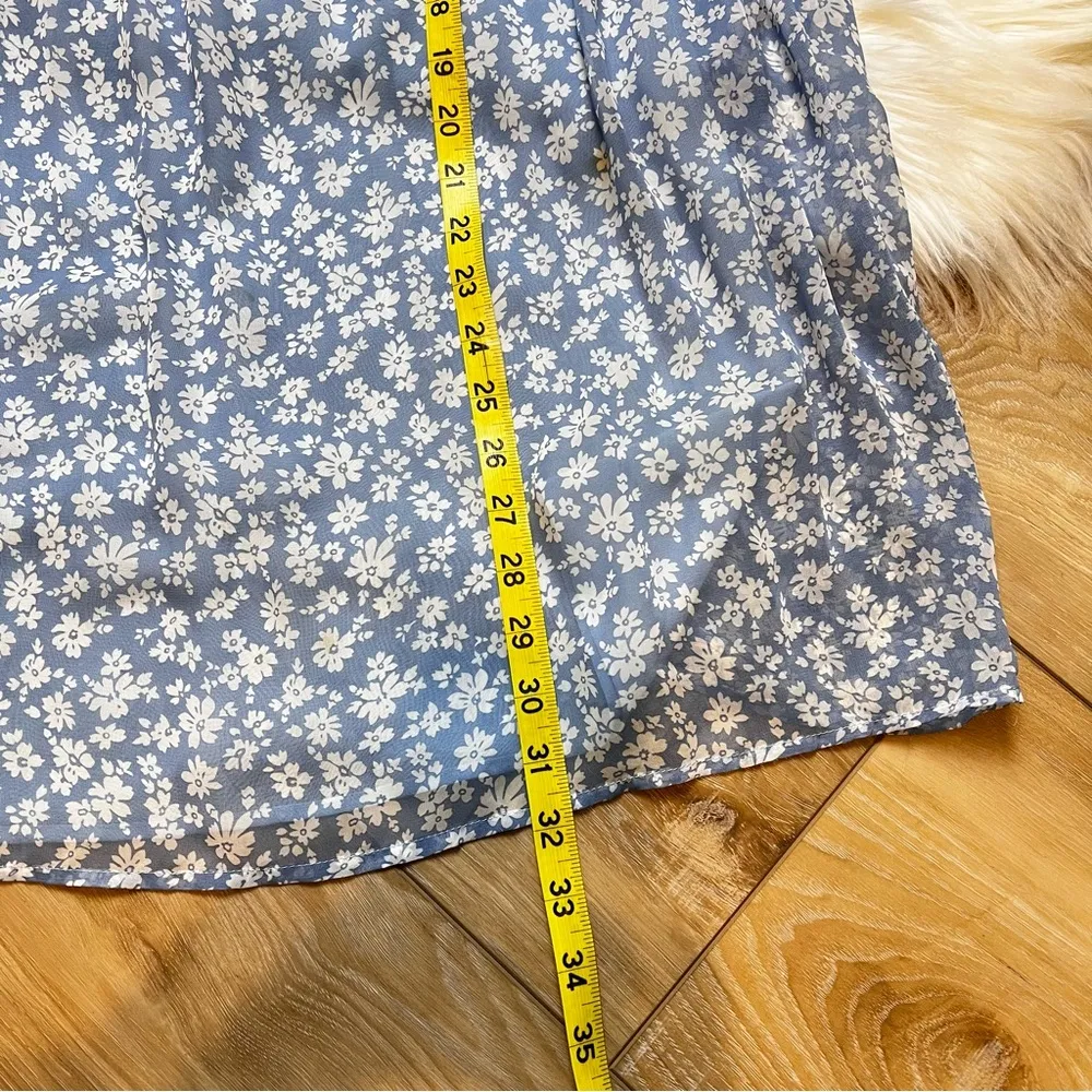 Urban Outfitters Kimchi Blue long sleeve floral blue dress size medium. … - Image 11