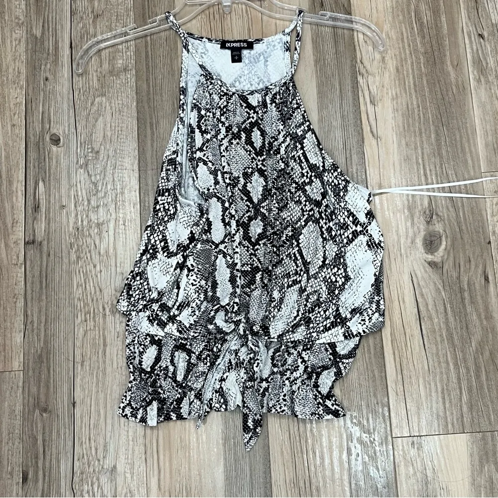 Express snake skin tank blouse bow size Small - Image 3
