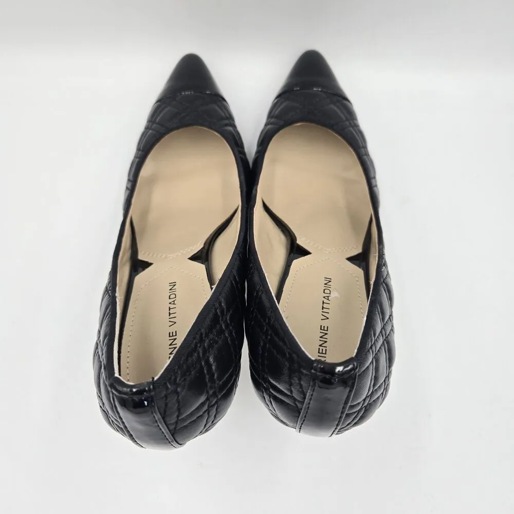 Adrienne Vittadini AV Jantine Black Patent Leather Quilted Heels Womens Size 8 M - Image 10