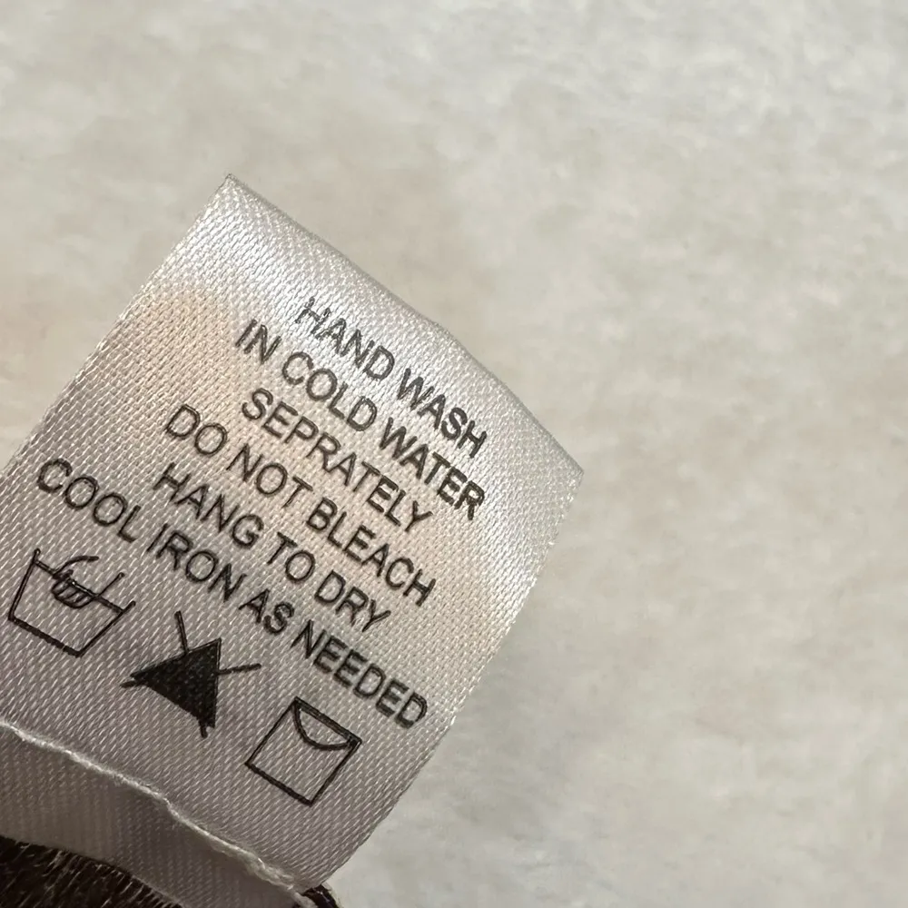 The Original Inc. Geometric Cap Sleeve Crop Blouse in Multicolor Brown Size L - Image 3