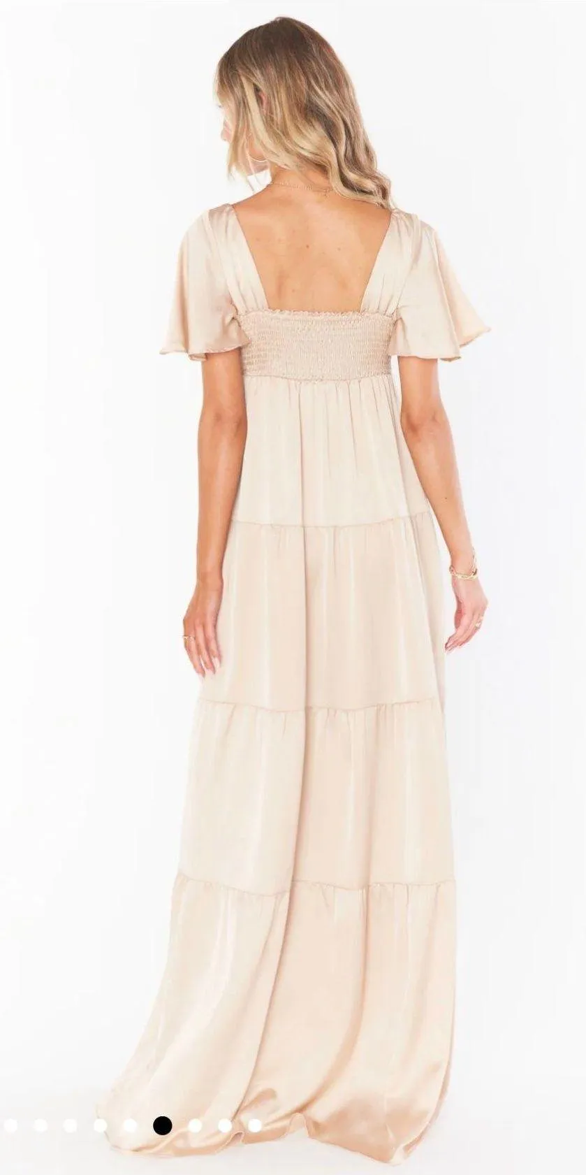 Show Me Your Mumu Champagne Luxe Satin Bridesmaids Dress - Image 3