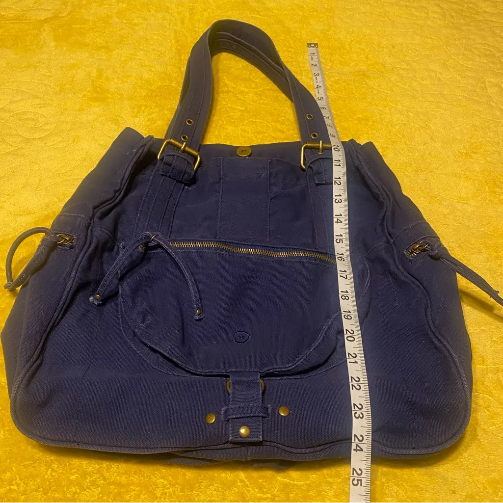 Converse one star tote bag blue canvas with signature star buttons and emblem - Image 12