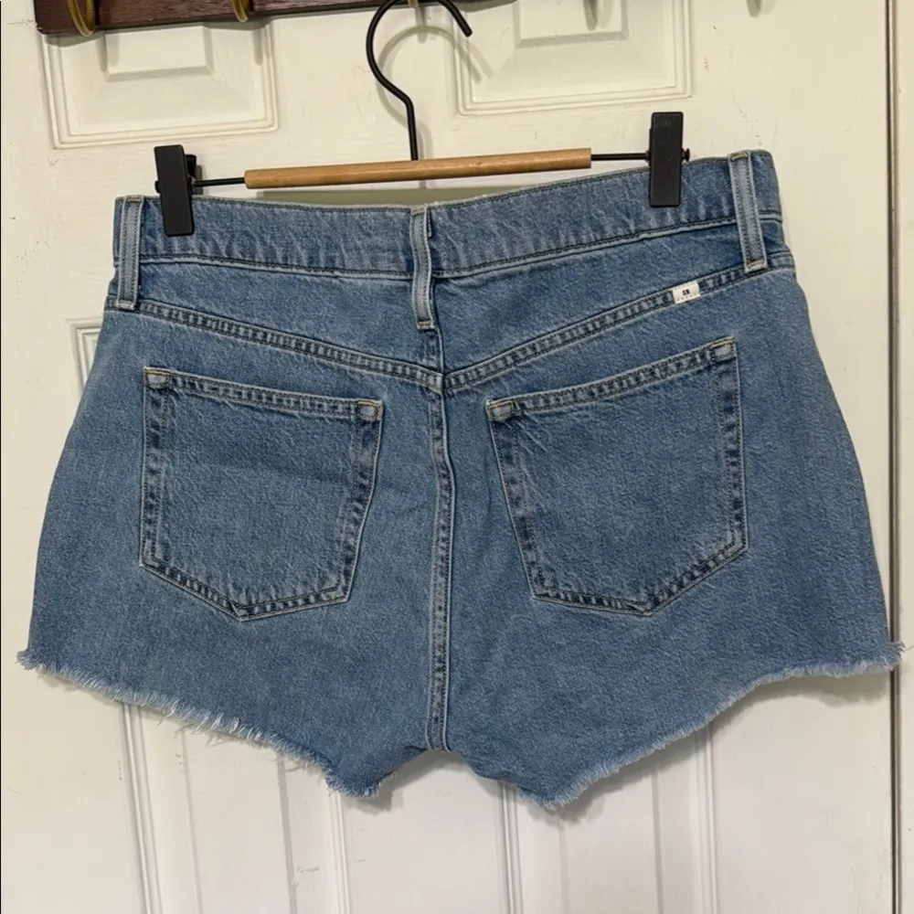 Sunday Best Blue Jean Shorts Distressed Cut - Image 3