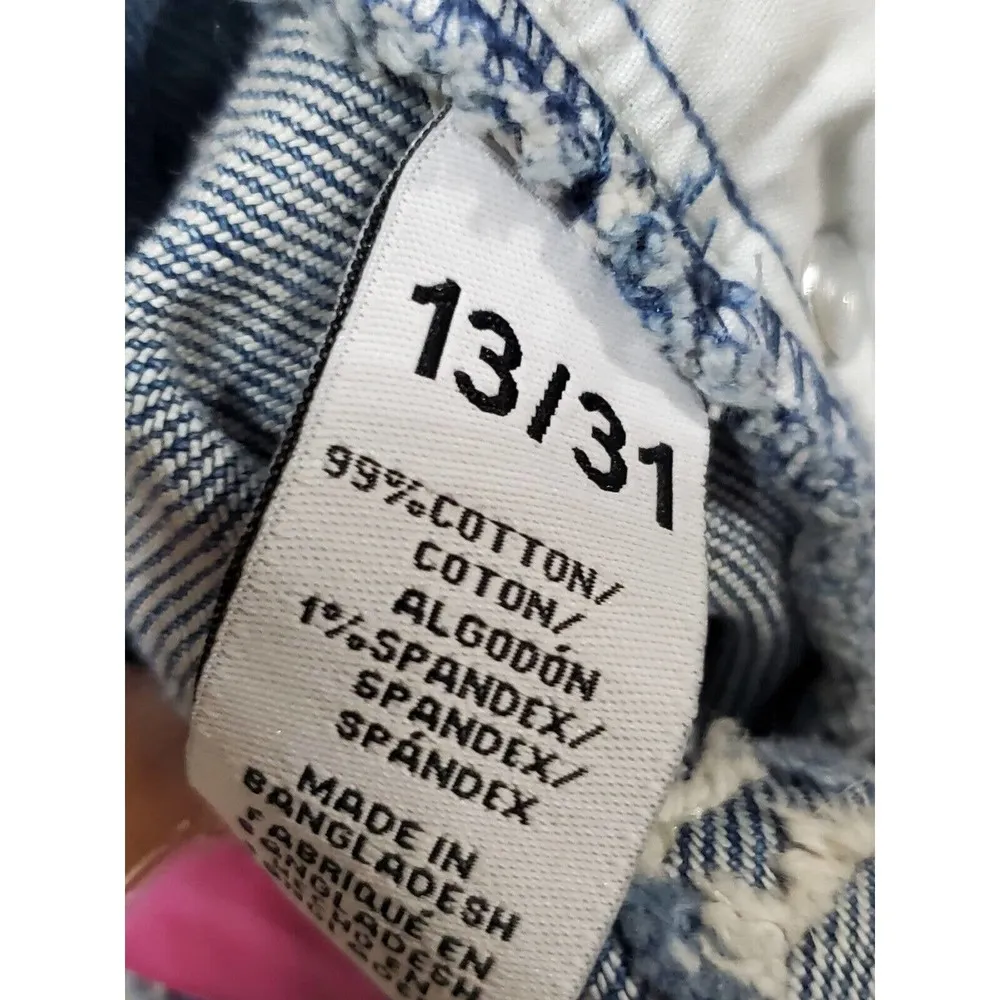 Celebrity Pink Women's Blue Denim Cotton Mid Rise Fray Hem Mini Skirt 13/31 - Image 11