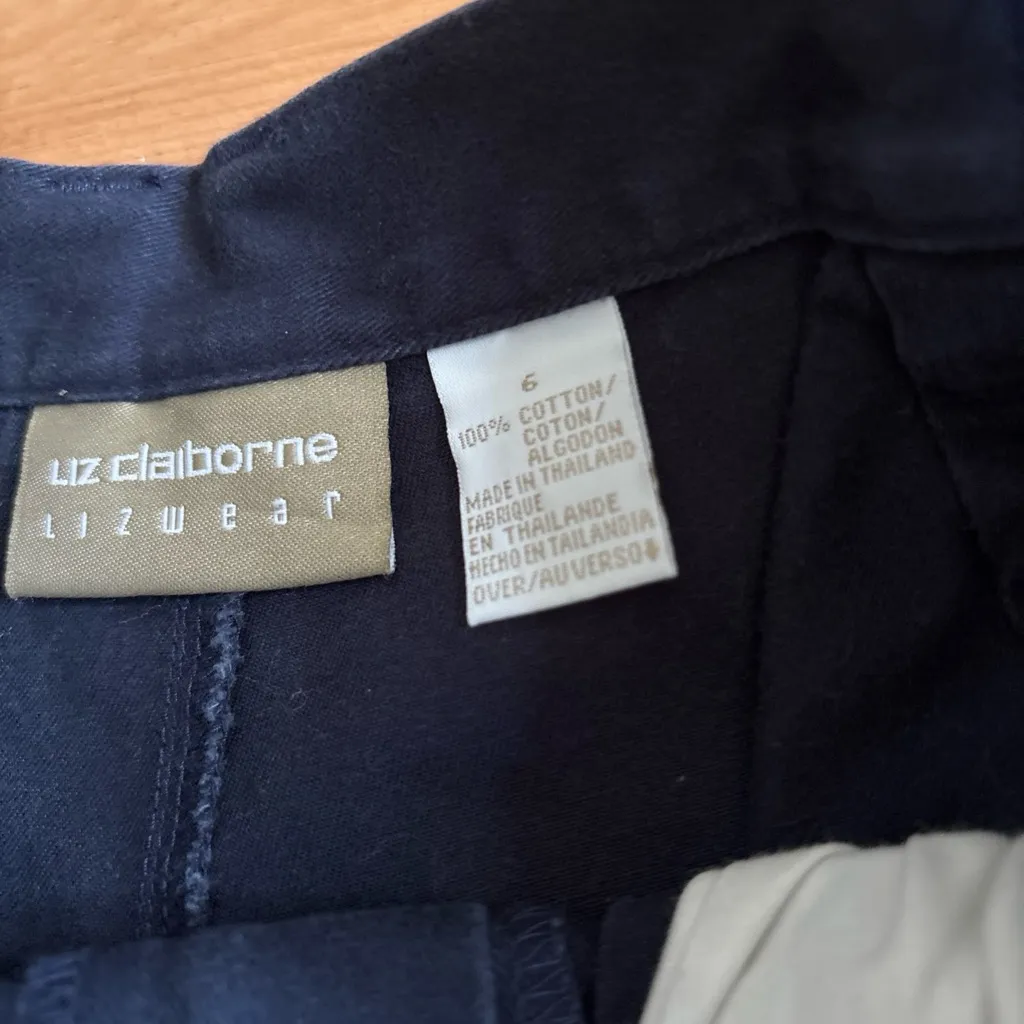 VTG Y2K LIZ CLAIBORNE LIZWEAR Navy Blue Sz 6 - Image 11