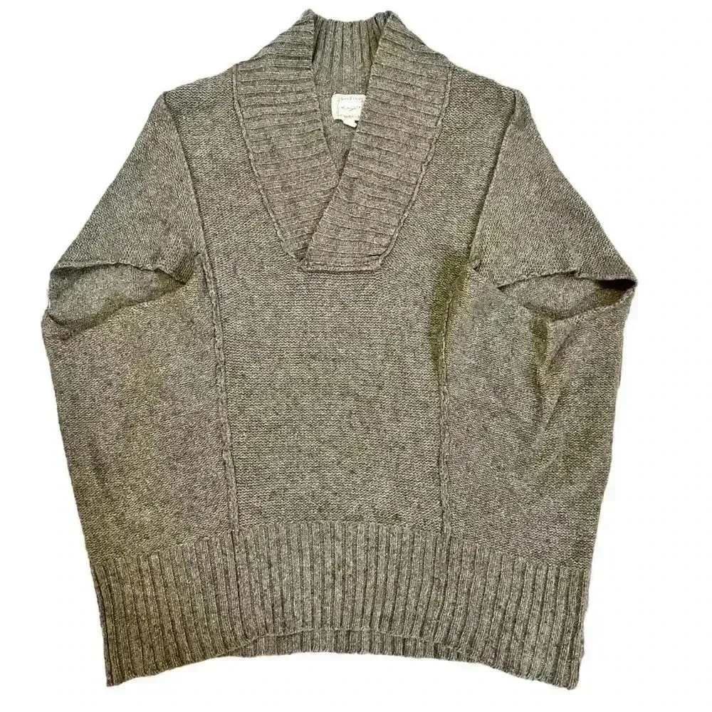 Anthropologie Kenji XS Oversized Shawl Collar Open Hem Cozy Wool Blend Sweater - Image 3