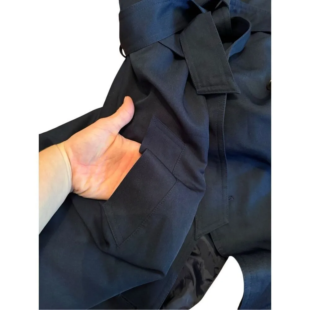 Vintage Talbots Navy Blue Full Length Trench Coat with belt 4 - Image 4