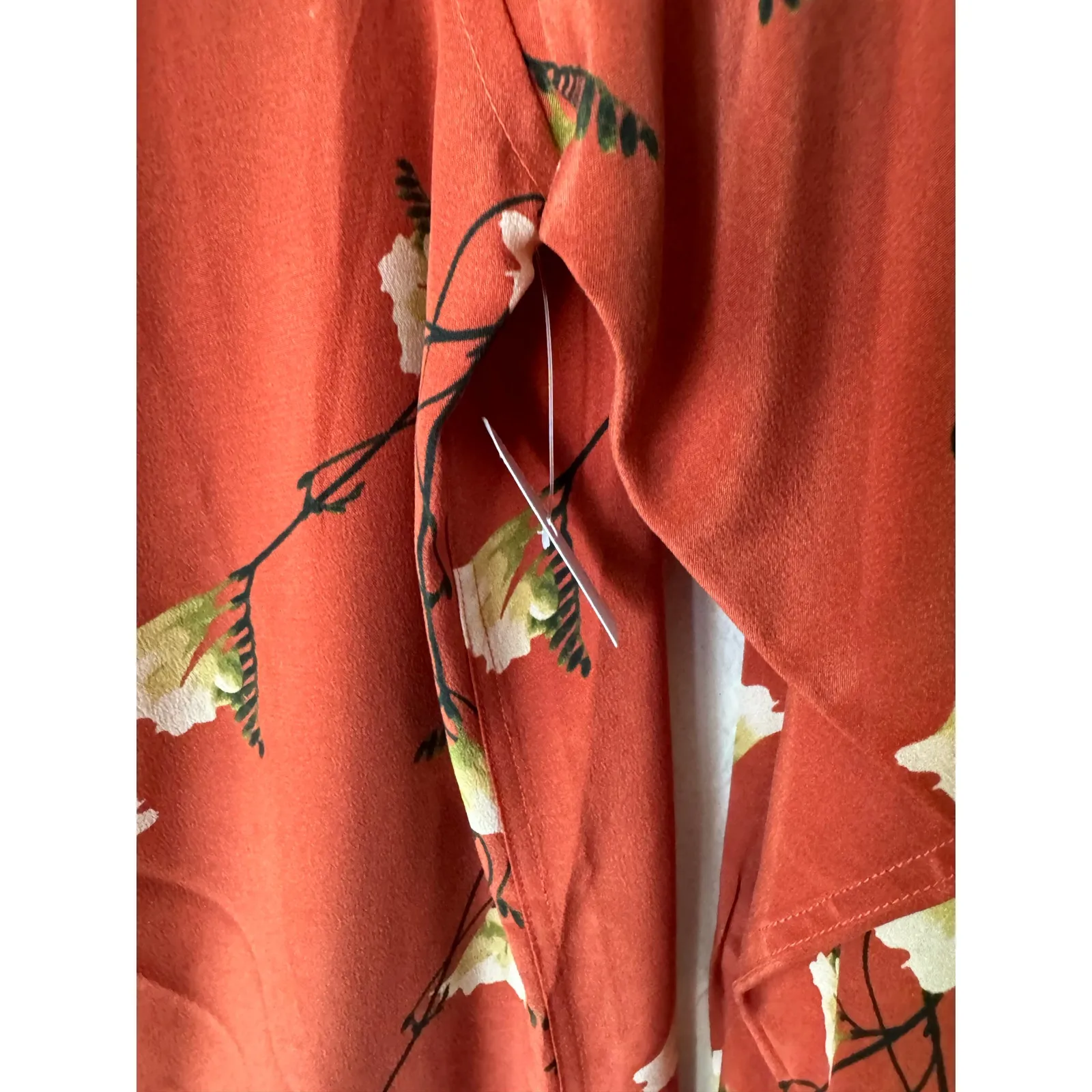 NWOT Equipment Long Sleeve Off the Shoulder Floral Silk Dress Size S - Image 8