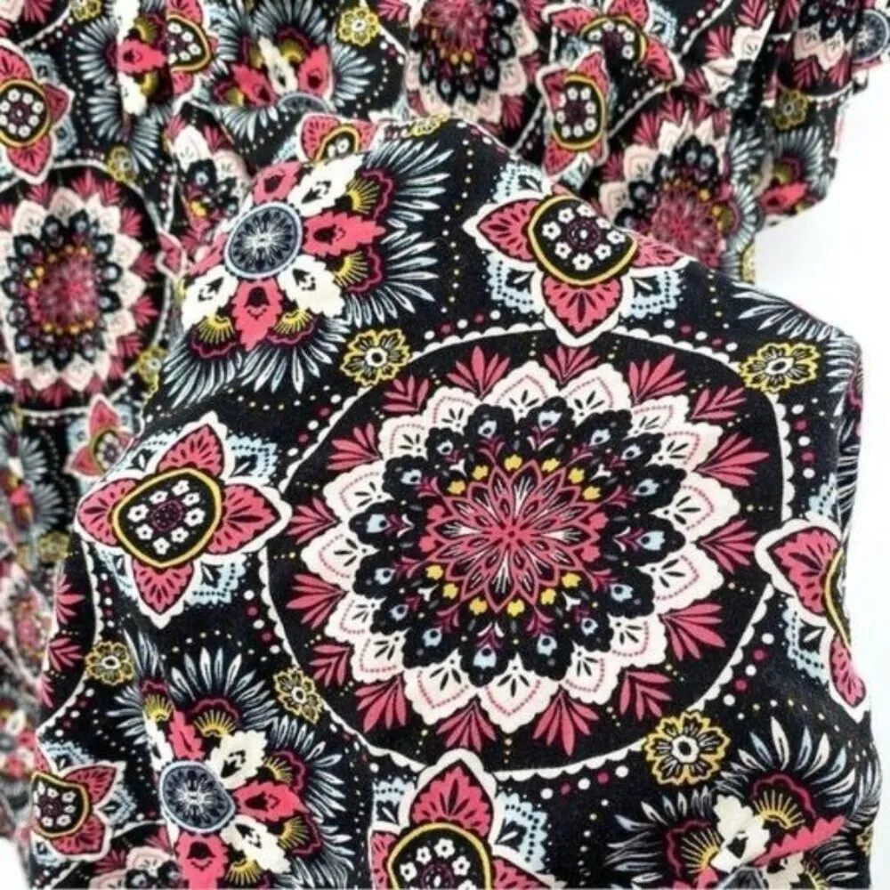 Medallion Print Lattice Challis Dress 2X - Image 14