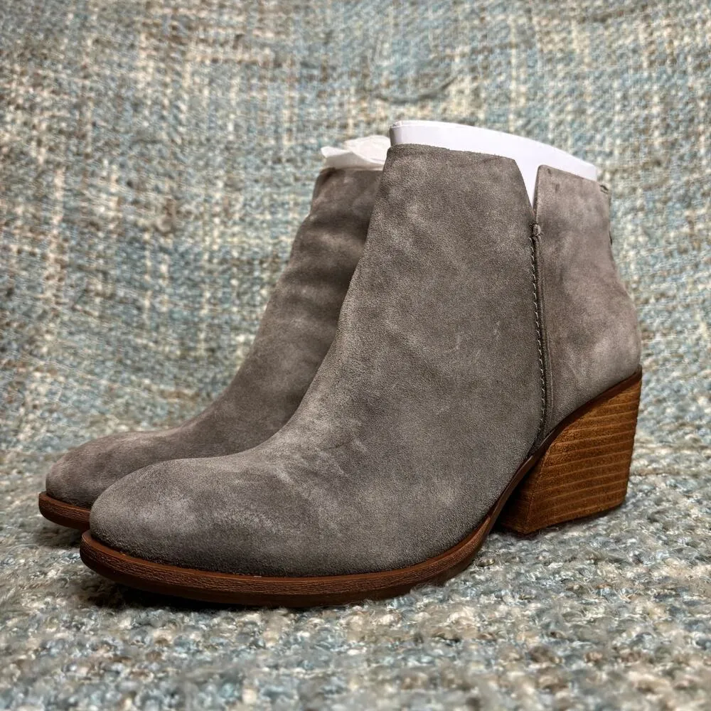 Kork-Ease Chandra Heeled Ankle Boots in Grey Suede - Image 2