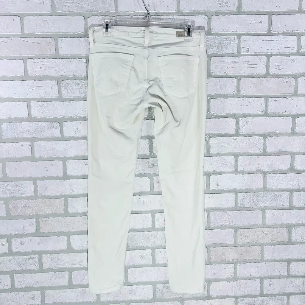 AG The Stevie Ankle Slim Straight Ivory Corduroy Jeans Size 27 - Image 5