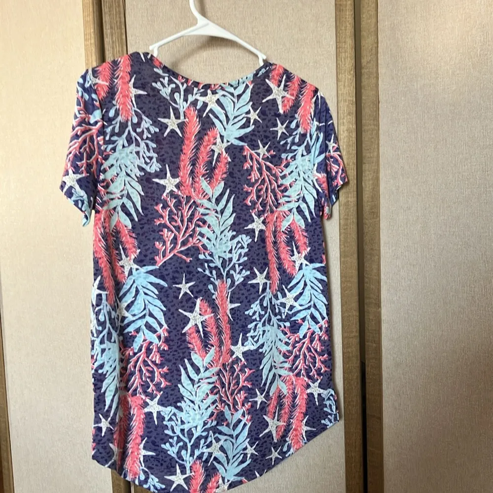 Casey key Floral Print Women's Top small Blue - Image 6