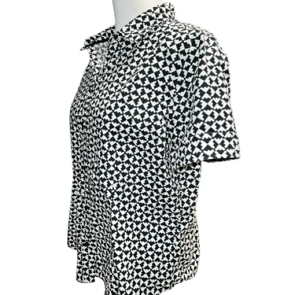 Black and White Patterned Shirt - Image 4