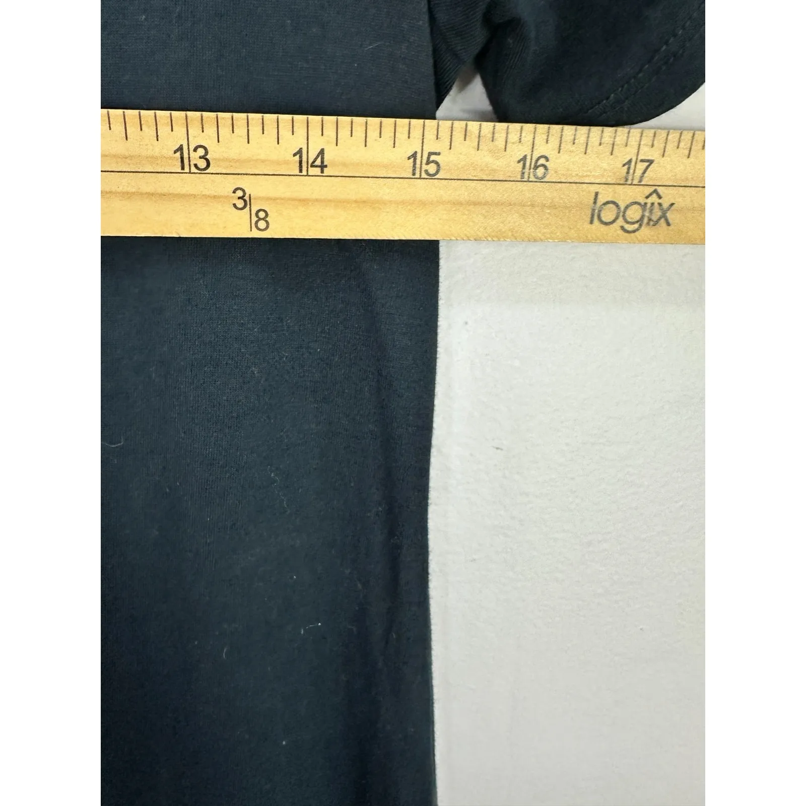 LOGO Lori Goldstein Black Maxi Dress Womens XXS Eyelet Hem Pockets Minimalist - Image 7