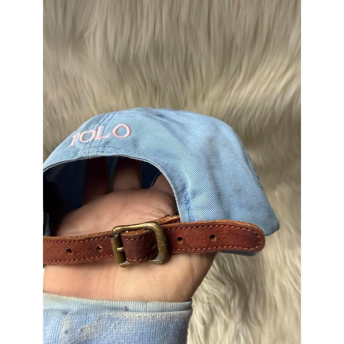 Ralph Lauren Light Blue Polo Cap with Pink Logo - Image 6