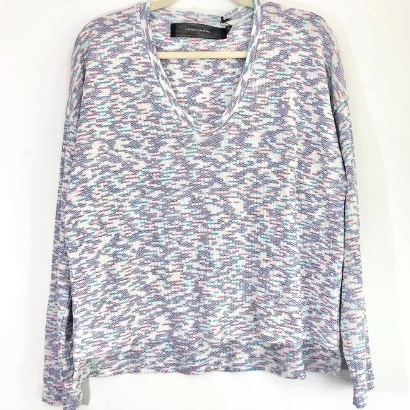 Code x Mode New Space Dye V-Neck Sweater Lightweight Knit Pullover - Image 3
