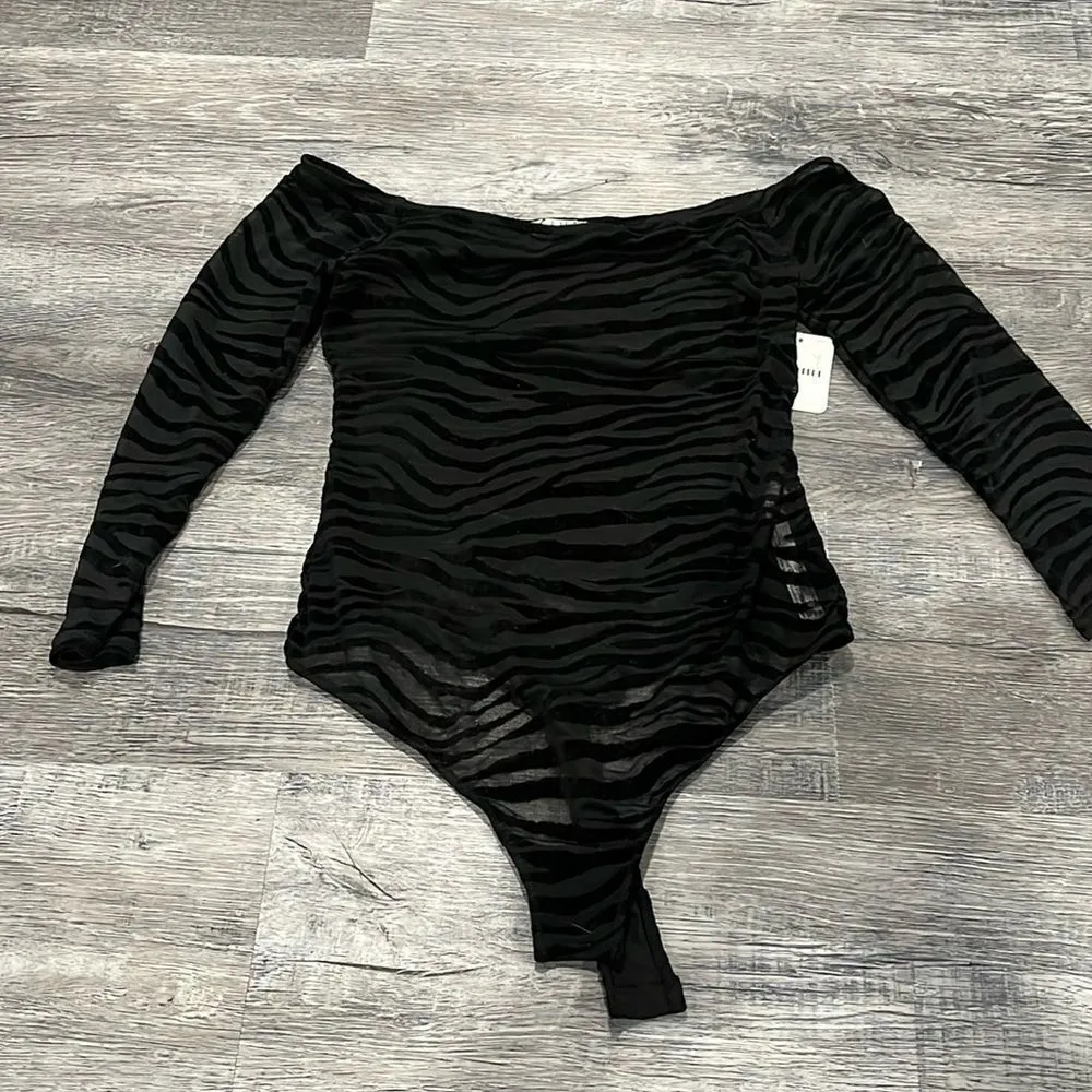 Free People NET Zebra Black Mesh bodysuit - xs ($68) - Image 6