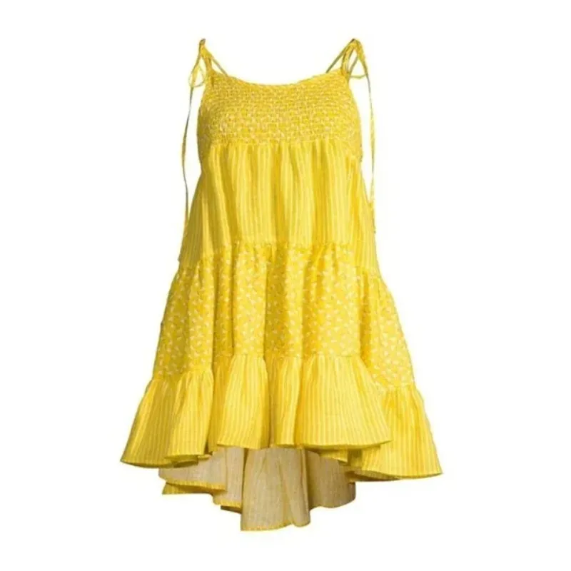 Solid & Striped The Parker Dress in Ditsy Floral Yellow Womens Medium - Image 14