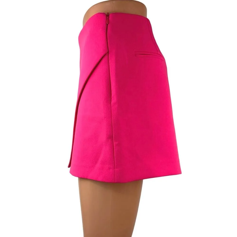 Zara Pink Side Zip High Waisted Faux Wrap Mini Casual Shorts Skirt Skort Size S - Image 2