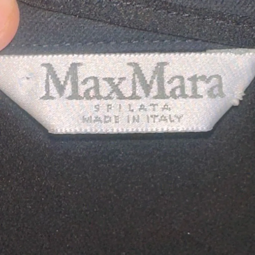 Max Mara Black Crepe Front Tie Detail Crop Moto Jacket - Image 6