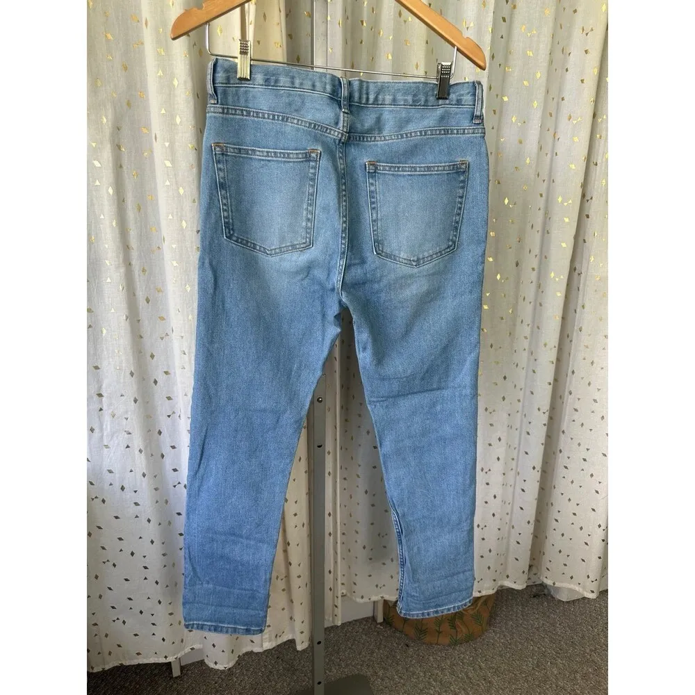 Everlane Women's Light Wash HIgh Waisted Factory Faded Boyfriend Jeans 27 - Image 4