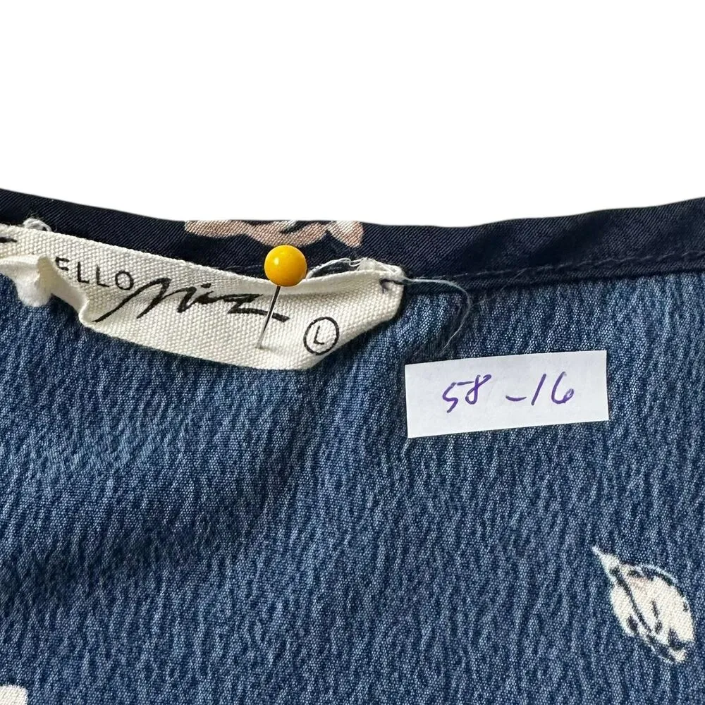 Hello Mia Blue Floral Dress Women Size Large | 58 - Image 3