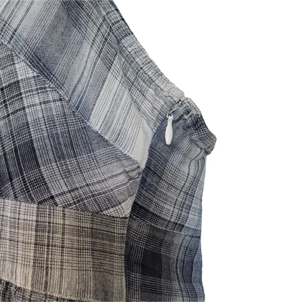 One Star Cotton Plaid Sweetheart Neck Mini Skater Dress Size Medium - Image 6