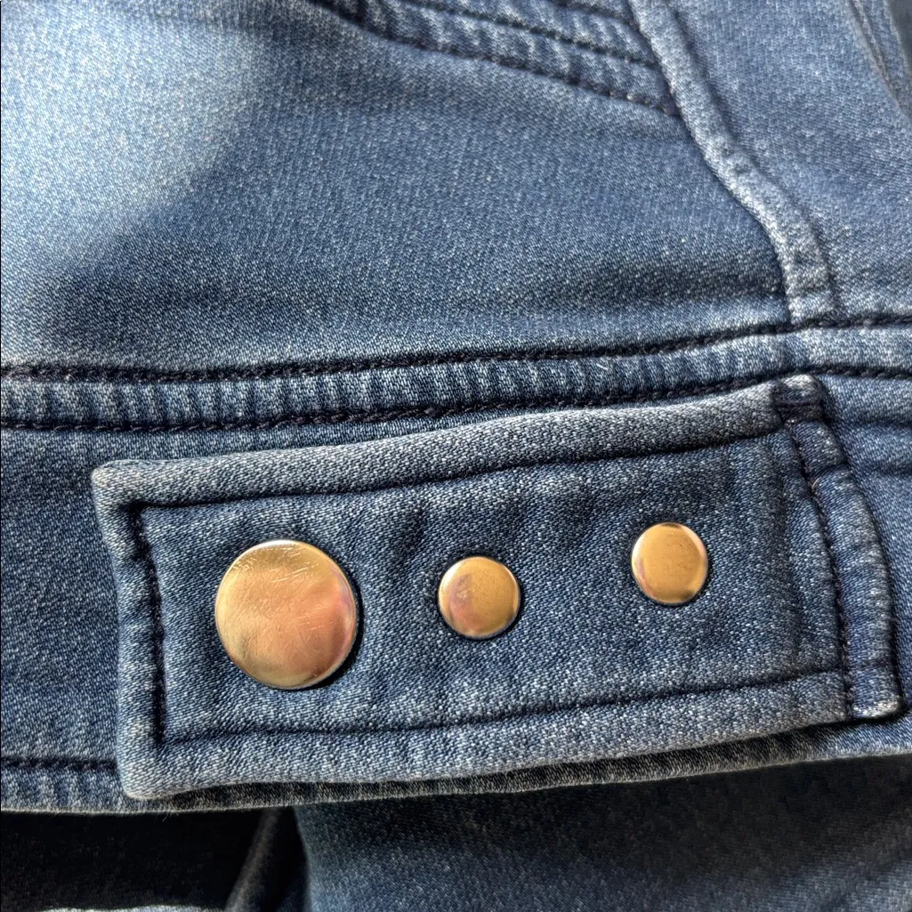 BLANK NYC Blue Denim Hello Moto Style Jacket Womens Small - Image 6