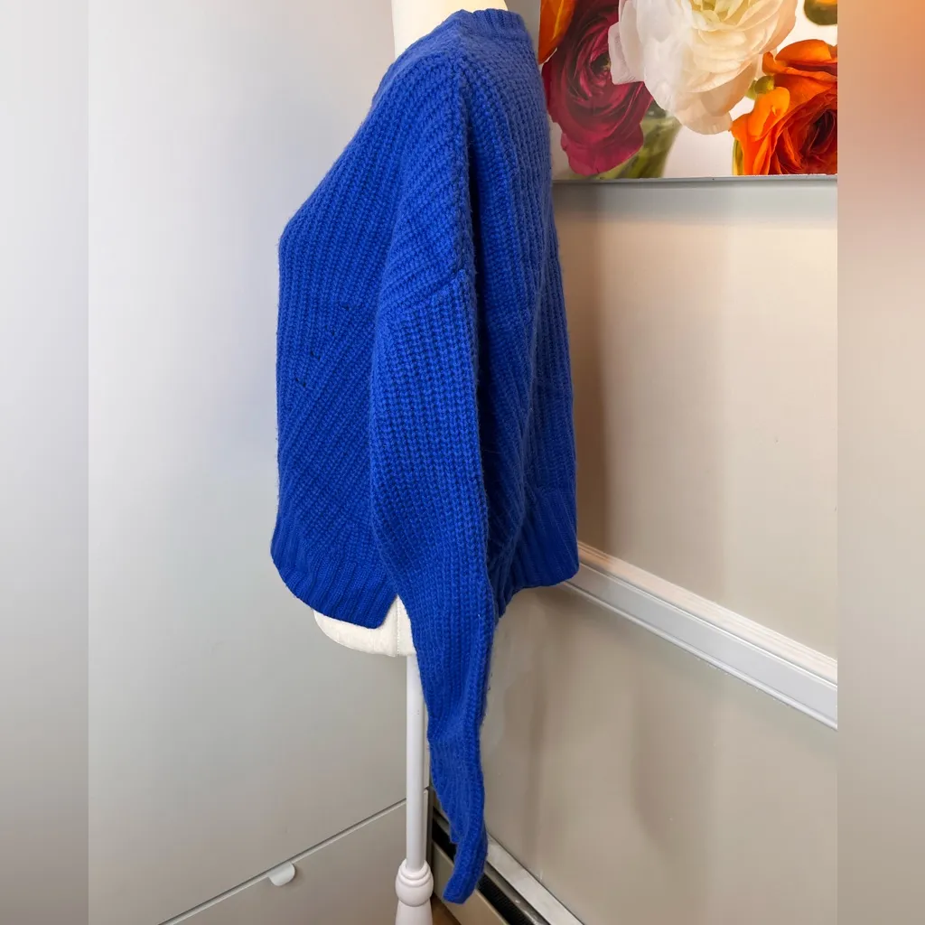 Naadam Chunky Ribbed Wool Cashmere Cropped Crewneck Sweater in Ice Blue Xs - Image 10