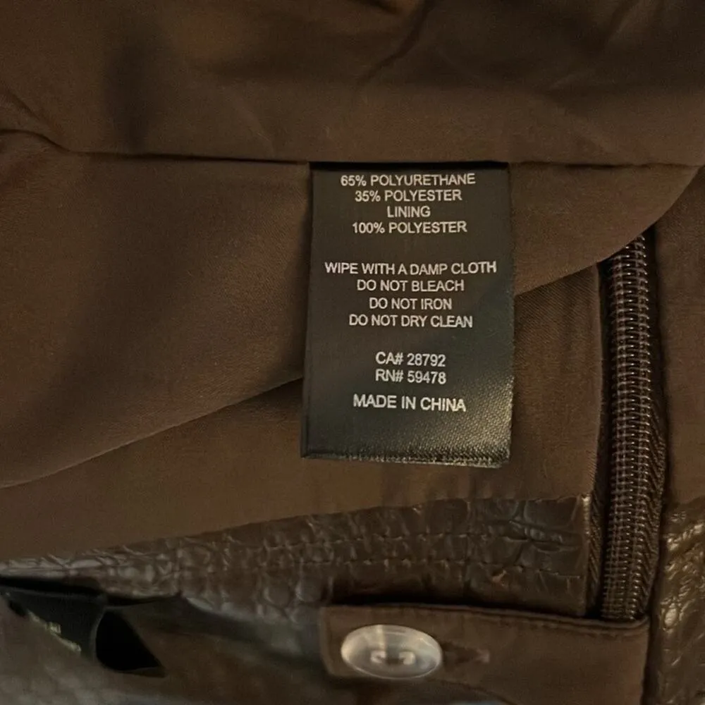 House of Harlow 1960 Snake Print Faux Leather A-Line Mini Skirt Size 8 - Image 9