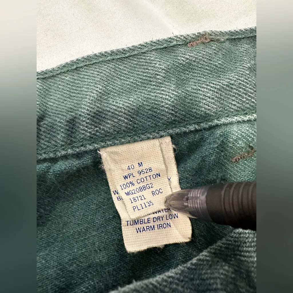 Vintage 80’s men’s IOU Sz: 40M High Waist Green Slight Taper Jeans. 5 pockets. Size undefined - Image 7