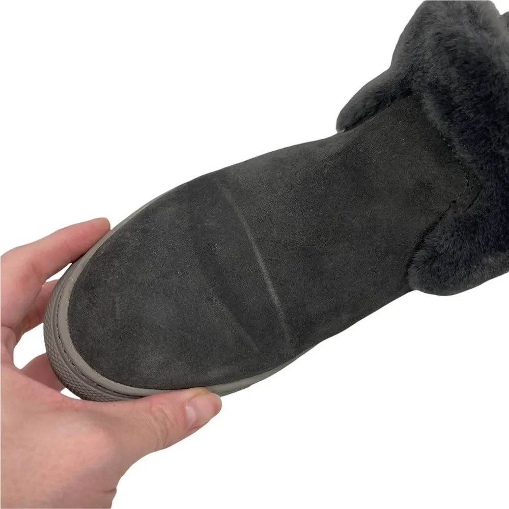 COUGAR Womens Duffy Faux Fur Trim Waterproof Gray Suede Ankle Sneakers Bootie 7 - Image 12