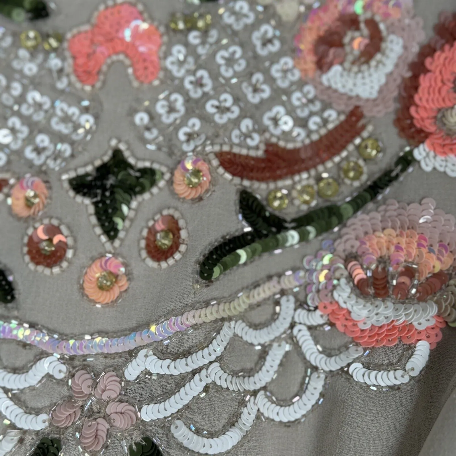 Needle &‎ Thread Dress Womens XS Tan Beaded Balletcore Fairy Feminine Wedding - Image 6